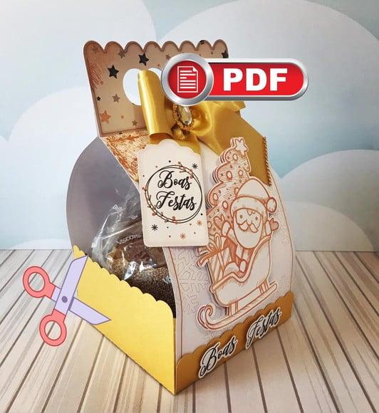 Arquivo pdf Porta Panetone 400g Natal da Mamãe Tesoura