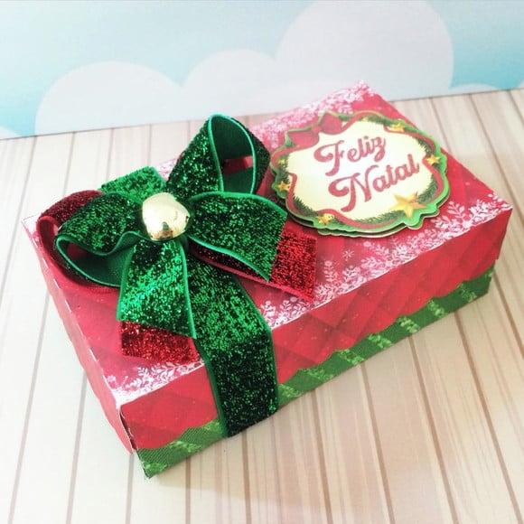 Molde para Corte Caixinha Presentes Bombons Natal