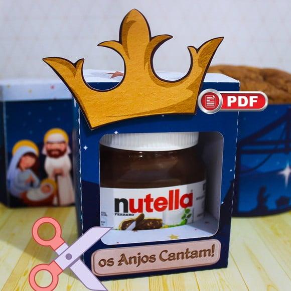 Arquivo pdf Caixa Nutela 140g Natal Azul para Tesourete