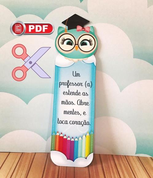 Arquivo em pdf Marca Página Dia dos Professores - Tesoura