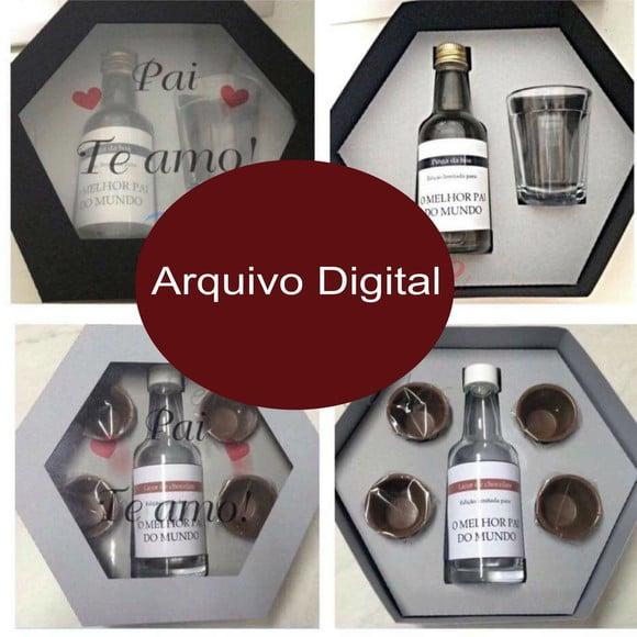 Arquivo Silhouette Caixa Cachaça e Licor Dia Dos Pais