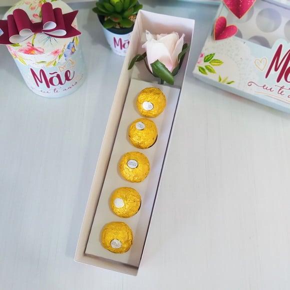 Arquivo Silhouette Caixa Flores Rosa doces Dia das Mães