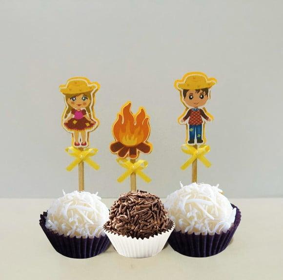 Arquivo Silhouette Topper Beijinho Brigadeiro Festa junina