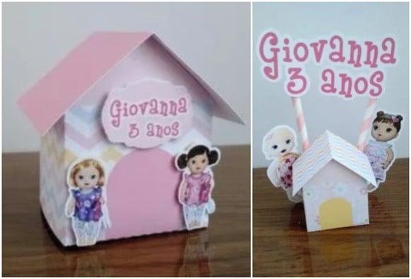 Arquivo de Corte 2 Casinhas Centro de Mesa Baby Alive
