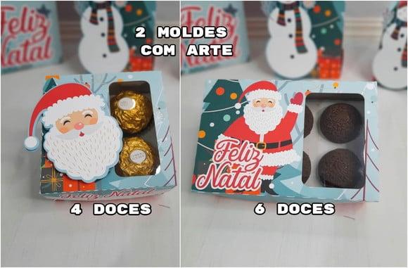 Arquivo Silhouette Caixa 4 e 6 Doces Natal