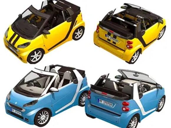 Arquivo pdf Papercraft Mercedes Benz Smart Cabrio 3d