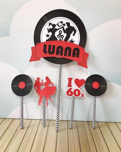 Arquivo Silhouette Topo Bolo Aniversário Anos 60