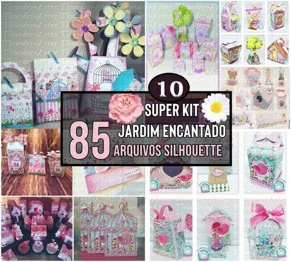 Arquivo de Corte Silhouette 10 Kits Jardim Encantad