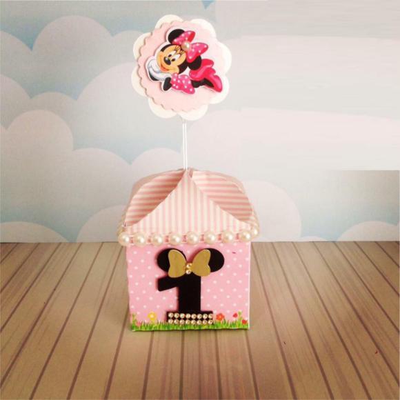 Arquivo Silhouette Caixa Centro Mesa Minnie Quadro Lados