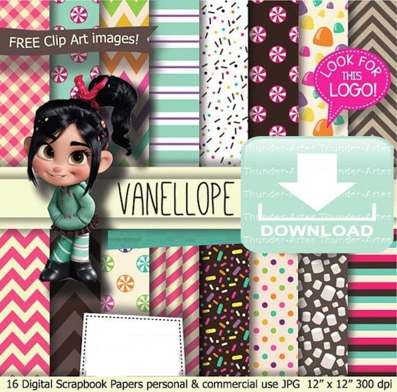 Kit Papel Digital Vanellope Detona Ralph