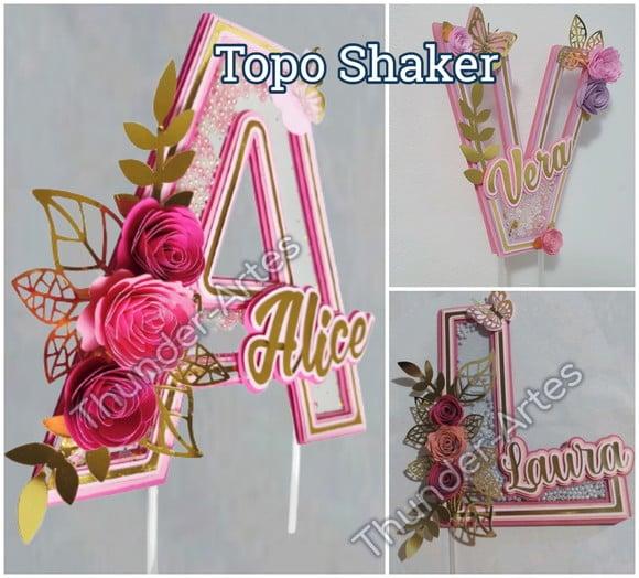 Arquivo Silhouette Topo de Bolo Letras Alfabeto Floral