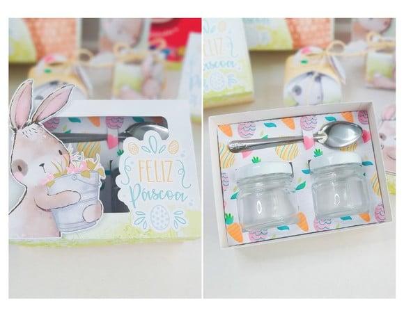 Arquivo de Corte Caixa 2 Potinhos 30g Páscoa Coelhos