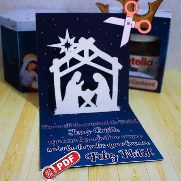 Arquivo pdf Cartão Natal Azul para Tesourete