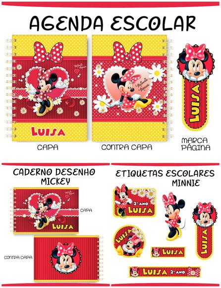 Arquivo de Corte Agenda Escolar Minnie Vermelha