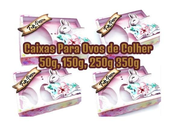 Arquivo de Corte Caixas Ovos de Colher 50g, 150g, 250g, 350g