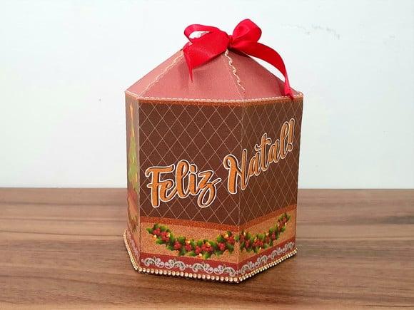 Molde para Corte Caixa Panetone 500g Natal