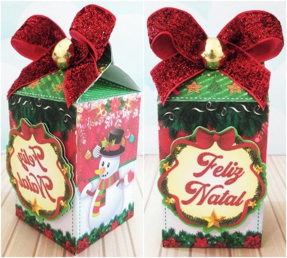 Molde para Corte Caixa Milk Natal