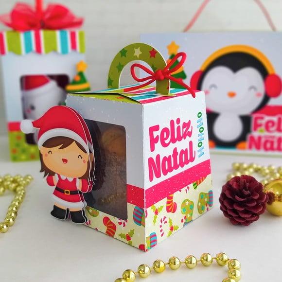 Arquivo de Corte Caixa Mini Panetone (80g) Natal Crianças