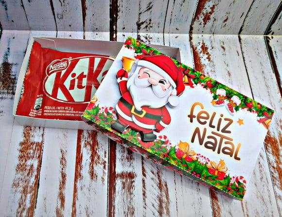 Molde para Corte Caixa Kitkat Natal