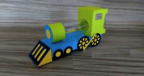 Arquivo Silhouette Trenzinho porta Tubete Brinquedos