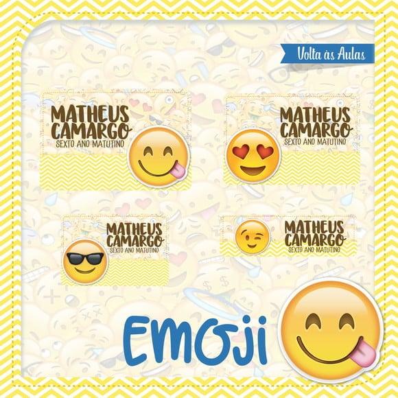 Arquivo de Corte Etiqueta Escolar Emoji
