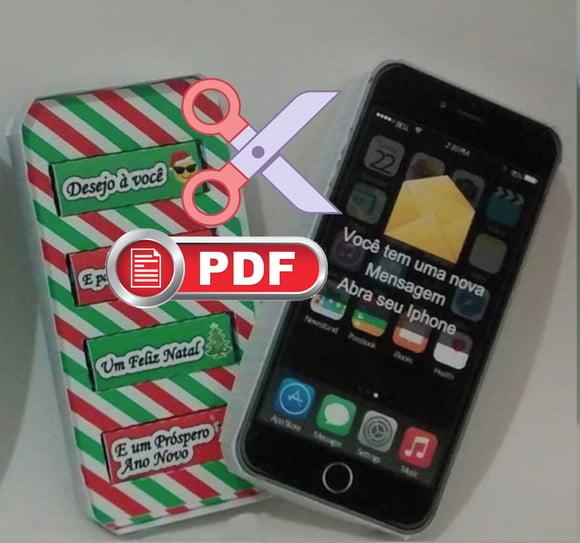 Arquivo pdf Tesoura Caixa Bis e Batom Celular Natal