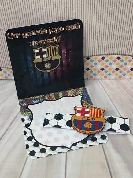 Arquivo de Corte Convite Infantil Futebol Barcelona