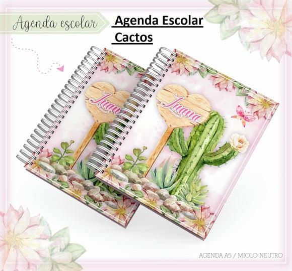 Arquivo Silhouette Etiquetas e Agenda Escolar Cactos