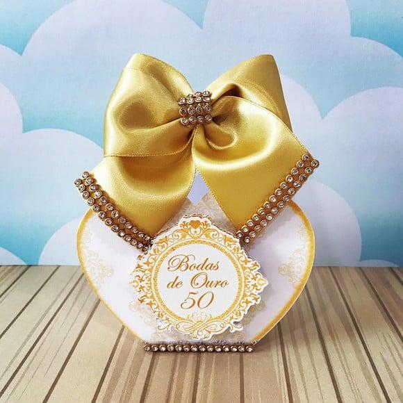 Arquivo Silhouette Cestinha Coração Bodas de ouro