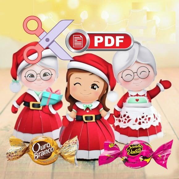 Arquivo pdf Porta Bombom Natal para Tesourete