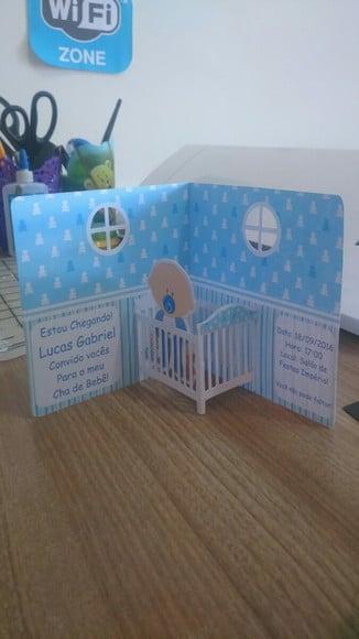 Arquivo de Corte Silhouette Convite 3d para Cha de Bebe