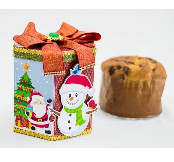 Arquivo Silhouette Caixa para Mini Panetone Natal