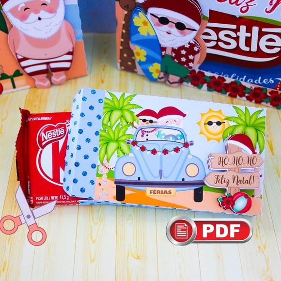 Arquivo pdf Caixa Kit Kat Ferias de Natal Corte Tesoura