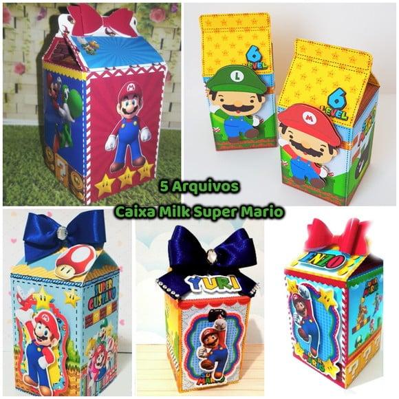 Arquivo de Corte Caixa Milk Mario Bros 5 Moldes