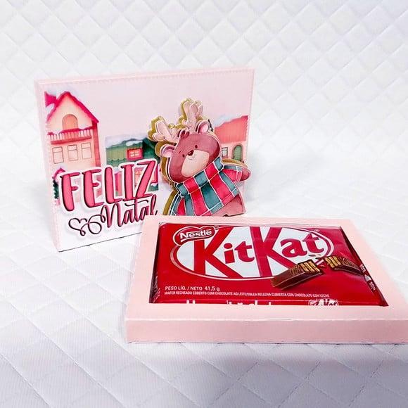 Molde para Corte Caixa Kitkat Natal
