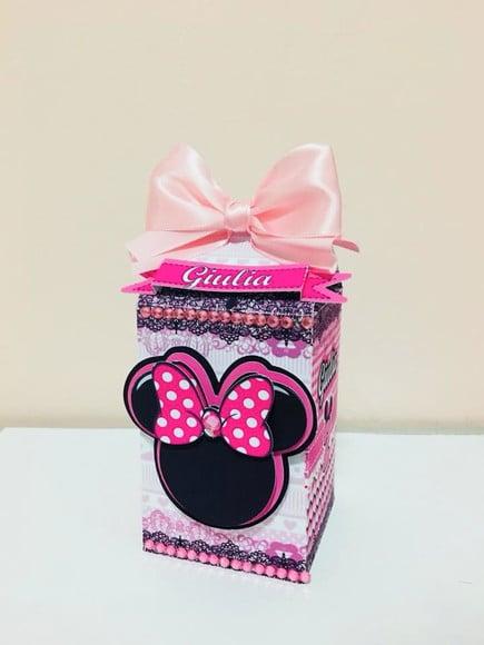 Arquivo Silhouette Caixa Milk Minnie Rosa