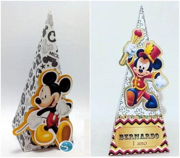 Arquivo Silhouette 02 Caixas Cone Pirâmide Circo Mickey