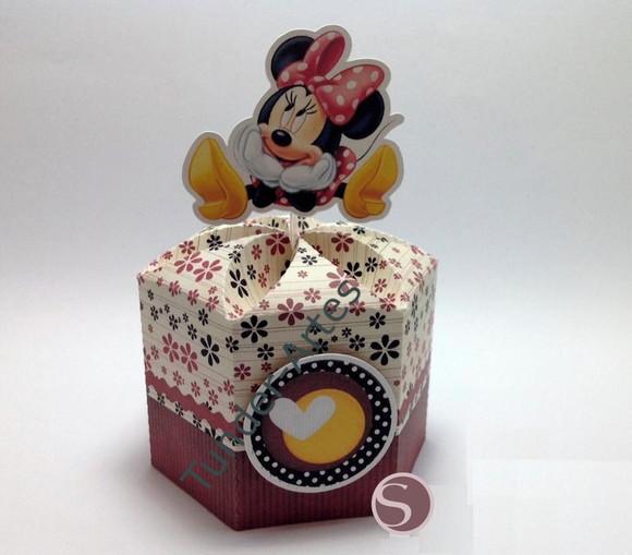Arquivo Silhouette Caixa Sextavada Centro Mesa Minnie
