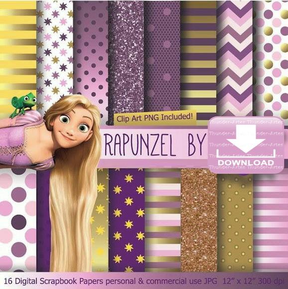 Kit Digital Papel - Rapunzel