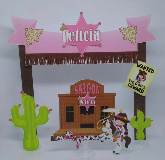 Arquivo Digital Topo De Bolo Cowgirls Cowboy Meninas