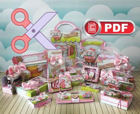 Arquivo (pdf) Kit de Caixas Páscoa Completo para Tesourete