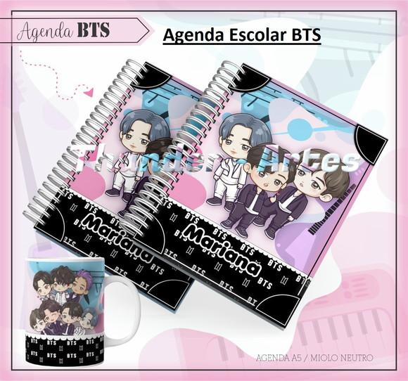 Arquivo Silhouette Etiqueta Agenda Escolar Bts
