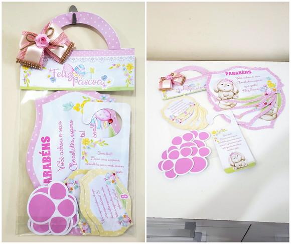 Arquivo Silhouette Kit Caça Ovos Pascoa Rosa Menina