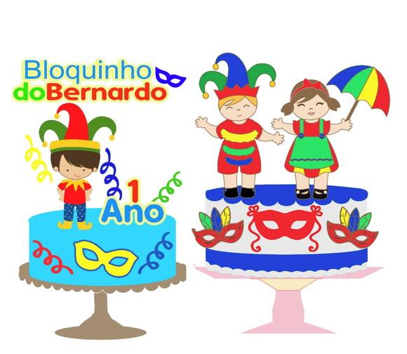 Topo de Bolo Carnaval Infantil Frevo