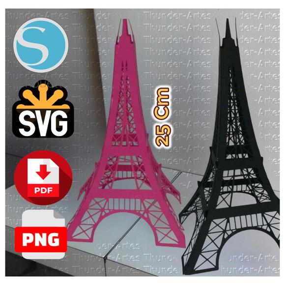 Torre Eiffel Paris - Arquivo de Corte Studo, Svg, Pdf, Png