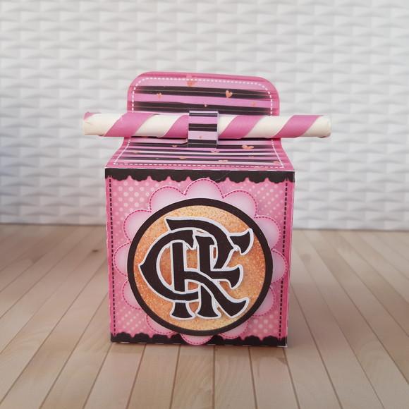 Arquivo De Corte Caixa Canudo Futebol Rosa Flamengo