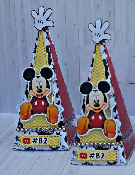 Arquivo Silhouette Caixa Piramide Mickey