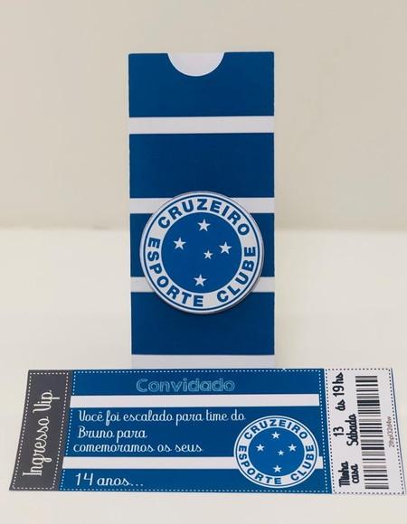 Molde Para Corte Convite Ingresso Cruzeiro Futebol