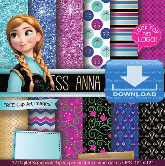 Kit Papel Digital Princesa Ana