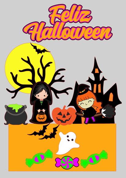 Topo de Bolo Camadas Halloween Arquivo Studio